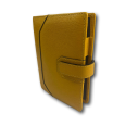Agenda organizer tascabile VUOTA tessuto chiusura bottone 7x12cm tasca senape 2
