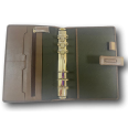 Agenda organizer tascabile VUOTA similpelle chiusura bottone 9,5x17cm tasca marrone 2