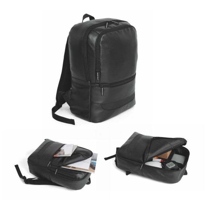 Zaino Portacomputer 15pollici In Ecopelle Nero Imbottito 1