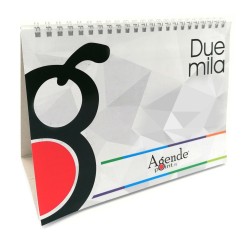 AgendePoint - Calendario da Tavolo 2026 Triangolare Spiralato, Mensile 12 Mesi Multicolor, 21x15cm Doppia Facciata 1 2