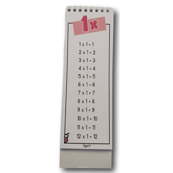 Tabelline Per Bambini Colors Con Base In Cartoncino 21x7,4cm Da Numero 1 A 12 4