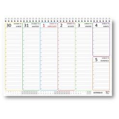 Planning settimanale COLORS spiralato 21x30cm A4 orario 55fogli 1 2