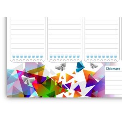 Planning settimanale perpetuo spiralato 21x30cm A4 55pagine 55fogli colorato triangoli 1 2