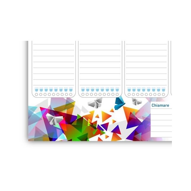 Planning settimanale perpetuo spiralato 21x30cm A4 55pagine 55fogli colorato triangoli 2