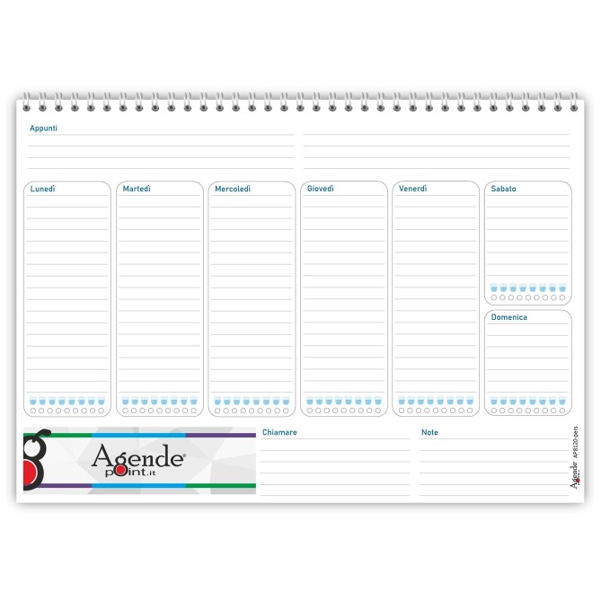Planning settimanale perpetuo spiralato 21x30cm A4 50settimane 55pagine natura 2