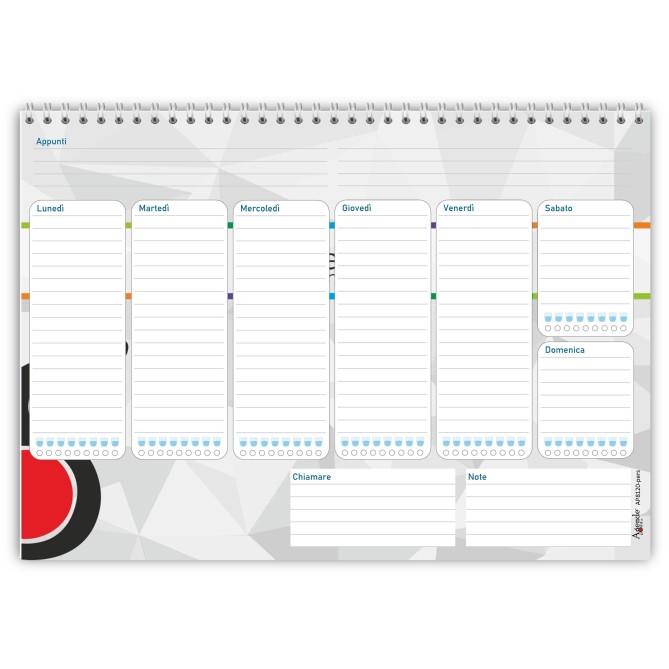 Planning settimanale perpetuo spiralato 21x30cm A4 50settimane 55pagine natura 3
