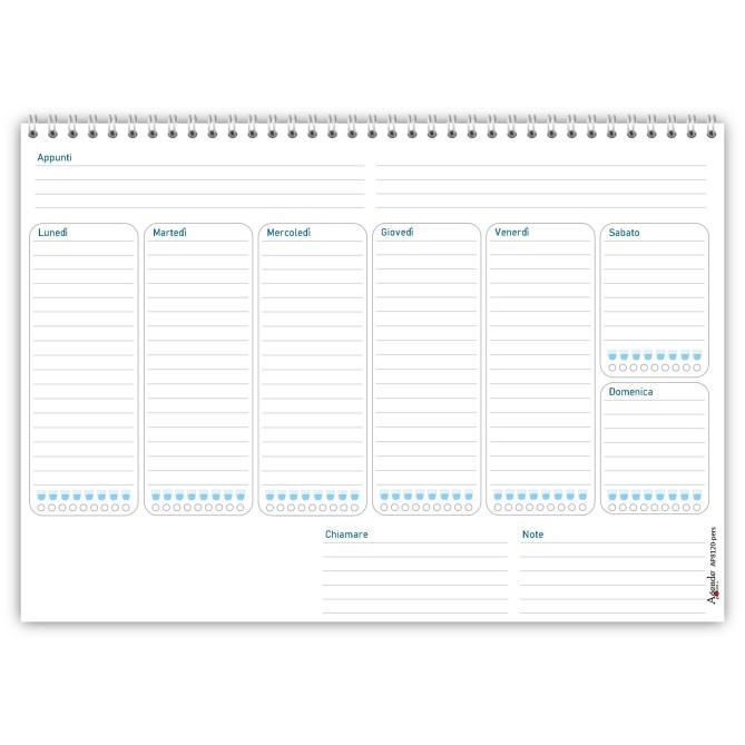 Planning settimanale perpetuo spiralato 21x30cm A4 50settimane 55pagine natura 5