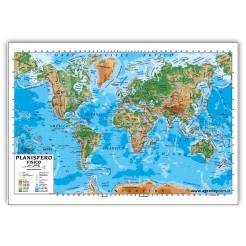 Cartina Geografica Planisfero Mondo A3 30x42 Bifacciale Fisica E Politica 1 74.000.000 Per Uso Scolastico 1 2