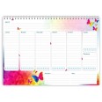 Planning settimanale perpetuo spiralato 21x30cm A4 55pagine 55fogli colorato farfalle 2