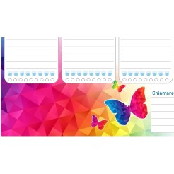 Planning settimanale perpetuo spiralato 21x30cm A4 55pagine 55fogli colorato farfalle 2 2