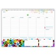 Planning settimanale perpetuo spiralato 21x30cm A4 55pagine 55fogli colorato fiori 2