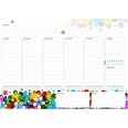 Planning settimanale perpetuo spiralato 21x30cm A4 55pagine 55fogli colorato fiori 3