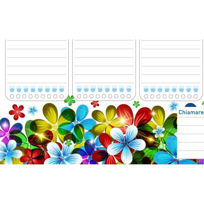 Planning settimanale perpetuo spiralato 21x30cm A4 55pagine 55fogli colorato fiori 5