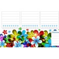 Planning settimanale perpetuo spiralato 21x30cm A4 55pagine 55fogli colorato fiori 5