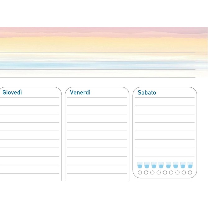 Planning settimanale perpetuo spiralato 21x30cm A4 55pagine 55fogli colorato tramonto 4