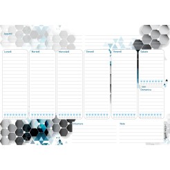 Planning settimanale perpetuo spiralato 21x30cm A4 55pagine 55fogli colorato esagono 2 2