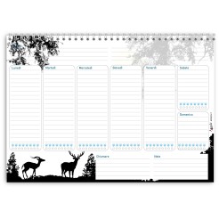 Planning settimanale perpetuo spiralato 21x30cm A4 55pagine 55fogli colorato 2
