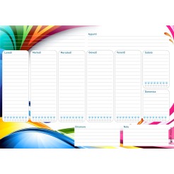 Planning settimanale perpetuo spiralato 21x30cm A4 55pagine 55fogli colorato dipinto 2 2