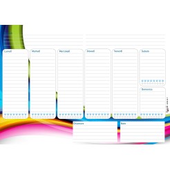 Planning settimanale perpetuo spiralato 21x30cm A4 55pagine 55fogli colorato arcobaleno 2 2