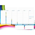 Planning settimanale perpetuo spiralato 21x30cm A4 55pagine 55fogli colorato arcobaleno 3