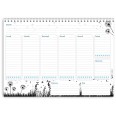 Planning settimanale perpetuo spiralato 21x30cm A4 55pagine 55fogli colorato prato 2