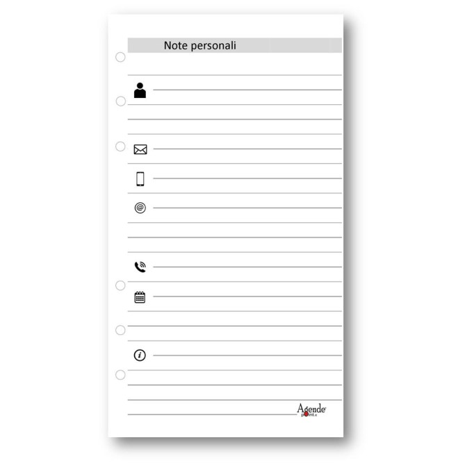 Ricambio agenda organizer settimanale 2027 COLORS 9,5x17cm - 6 fori standard - carta 90gr 1