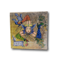 Quadro In Tela Sicilia Bedda Trinacria Sicilia 20x20cm Cornice In Legno 3