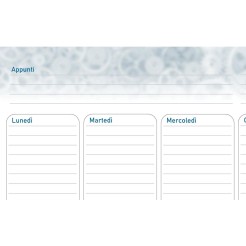 Planning settimanale perpetuo spiralato 21x30cm A4 55pagine 55fogli colorato industry 2 2