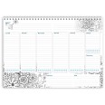 Planning settimanale perpetuo spiralato 21x30cm A4 55pagine 55fogli colorato flowers 2