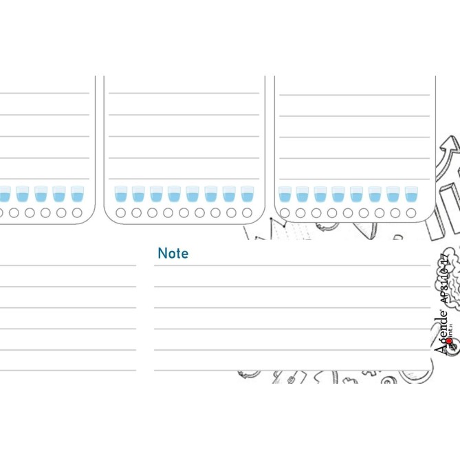 Planning settimanale perpetuo spiralato 21x30cm A4 55pagine 55fogli colorato business 4