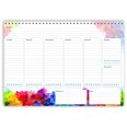 Planning settimanale perpetuo spiralato 21x30cm A4 55pagine 55fogli colorato acquerelli 2