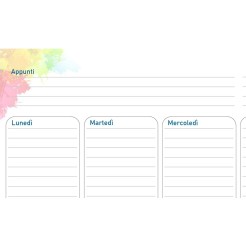 Planning settimanale perpetuo spiralato 21x30cm A4 55pagine 55fogli colorato acquerelli 2 2
