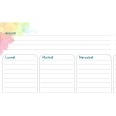 Planning settimanale perpetuo spiralato 21x30cm A4 55pagine 55fogli colorato acquerelli 3
