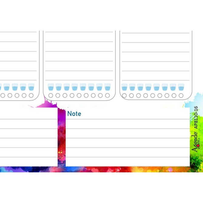 Planning settimanale perpetuo spiralato 21x30cm A4 55pagine 55fogli colorato acquerelli 4