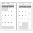 Ricambio Agenda Mensile 2026, Formato A5 9,5x17cm, Bianco, 2 Pagine per Mese, 6 Fori, Gennaio 2
