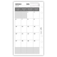 Ricambio Agenda Mensile 2026, Formato A5 9,5x17cm, Bianco, 2 Pagine per Mese, 6 Fori, Gennaio 3