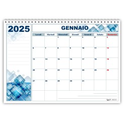 Planning mensile 2025 spiralato 21x30cm A4 festivi evidenziati 12mesi 12fogli arcobaleno 4