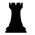 Torre Scacchi In Pvc Nero Adesivo Altezza 1