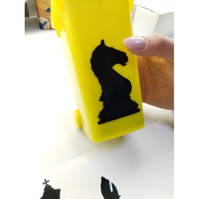 Torre Scacchi In Pvc Nero Adesivo Altezza 4