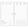 Ricambio agenda organizer giornaliera a righe 9,5x17cm 80gr 6fori bianco 1