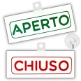 Cartello Aperto Chiuso Big In Pvc Bianco 20x8cm Tube Bifacciale Con Ventosa Inclusa 3
