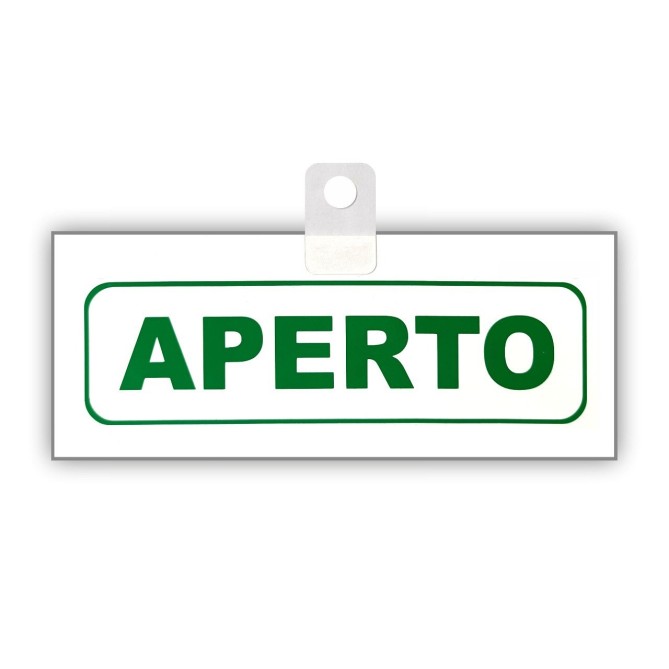 Cartello Aperto Chiuso Big In Pvc Bianco 20x8cm Classico Bifacciale Con Ventosa Inclusafornito 1