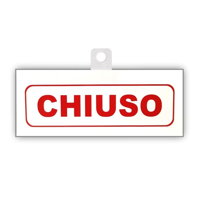 Cartello Aperto Chiuso Big In Pvc Bianco 20x8cm Classico Bifacciale Con Ventosa Inclusafornito 2