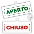 Cartello Aperto Chiuso Big In Pvc Bianco 20x8cm Classico Bifacciale Con Ventosa Inclusafornito 3