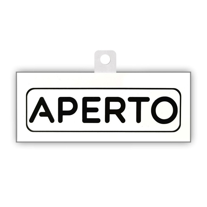 Cartello Aperto Chiuso Big In Pvc Bianco/nero 20x8cm Tube Nero Bifacciale Con Ventosa Inclusa 1