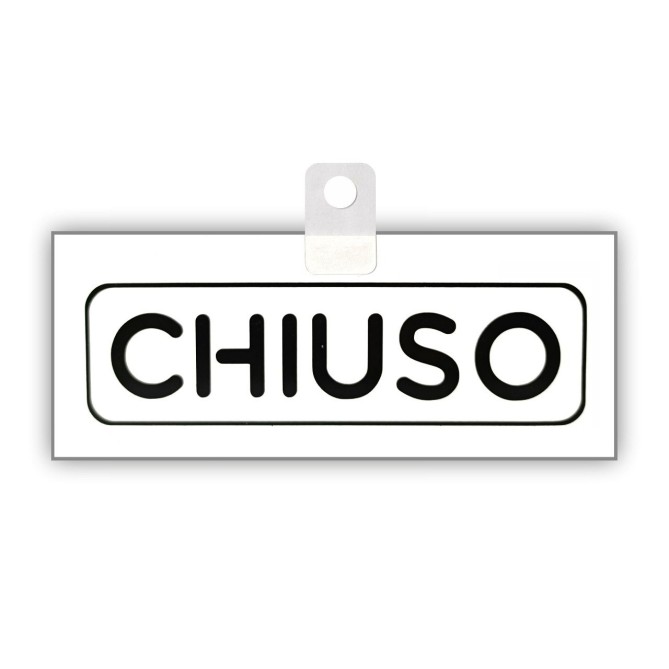 Cartello Aperto Chiuso Big In Pvc Bianco/nero 20x8cm Tube Nero Bifacciale Con Ventosa Inclusa 2