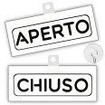 Cartello Aperto Chiuso Big In Pvc Bianco/nero 20x8cm Tube Nero Bifacciale Con Ventosa Inclusa 4