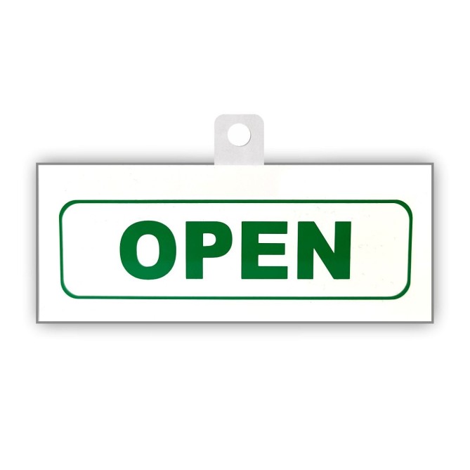 Cartello Open Close Big Rosso/verde In Pvc Bianco 20x8cm Arial Bifacciale Con Ventosa Inclusa 4