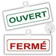 Cartello Ouvert Fermé Big Rosso/verde In Pvc Bianco 20x8cm Arial Bifacciale Con Ventosa Inclusa 3