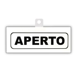 Cartello Aperto Chiuso Big Classic In Pvc Bianco 20x8cm Nero Bifacciale Con Ventosa Inclusa 5 2